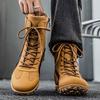 Men's High Top Boots Fashionable and Versatile Street Style Comfortable and Soft Soled Outdoor Travel Shoes