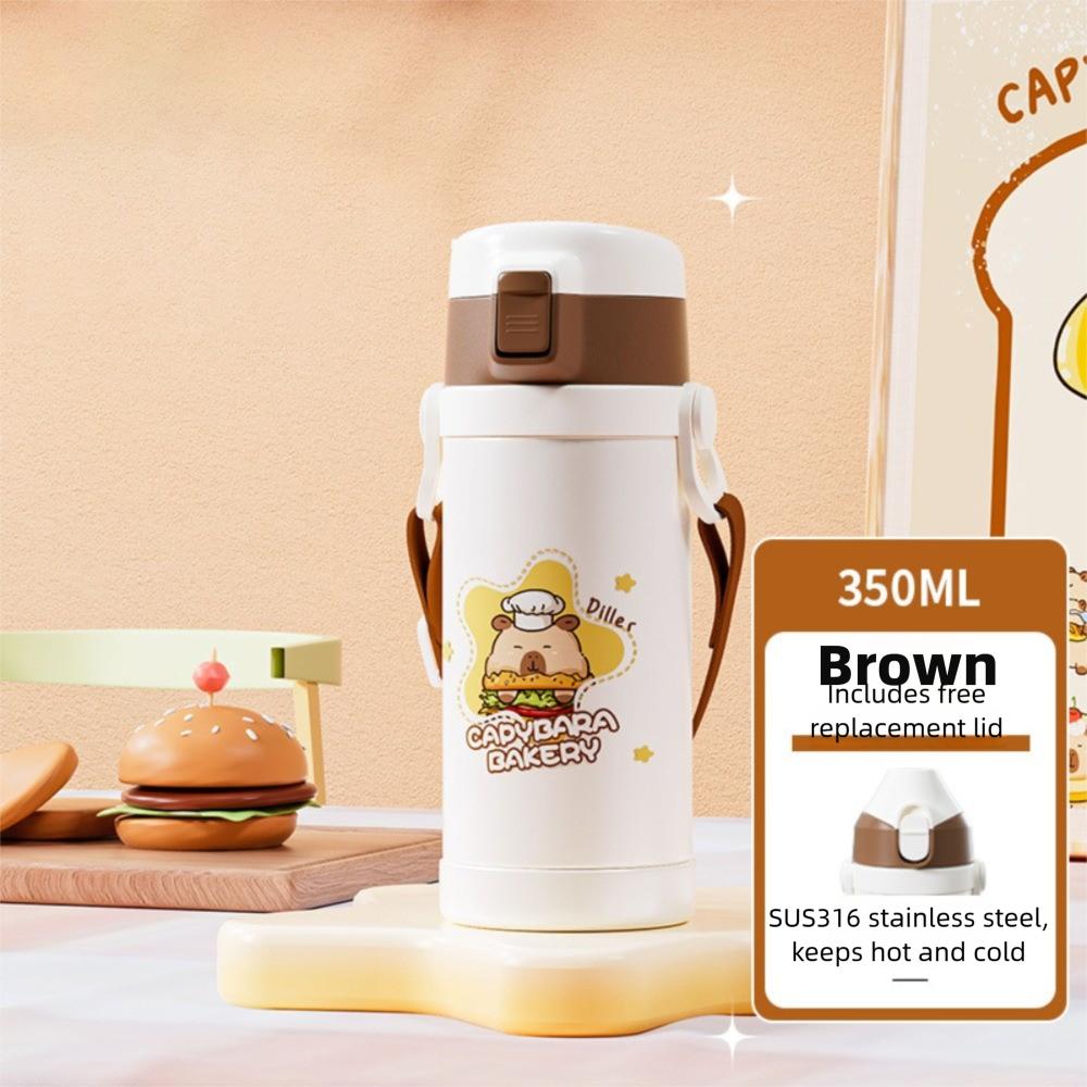 Stainless Steel Children's Water Bottle 350ML Straw Cup Fashion Insulated Cup  Kindergarten