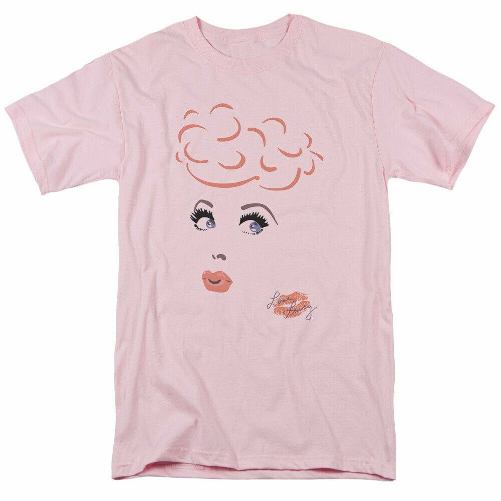 I Love Lucy Eyelashes T Shirt Mens Licensed Classic TV Show Light Pink S