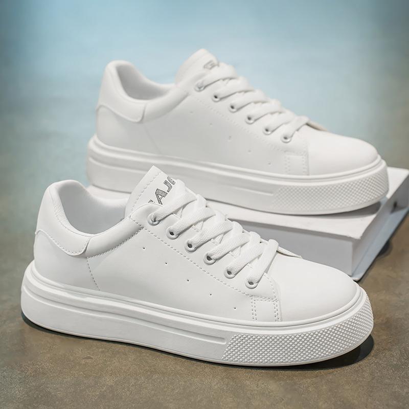 

Мужская обувь весенняя дышащая универсальная повседневная трендовая обувь для серфинга мужская нишевая оригинальная студенческая мода на платформе увеличивающая прилив обувь 39 белый