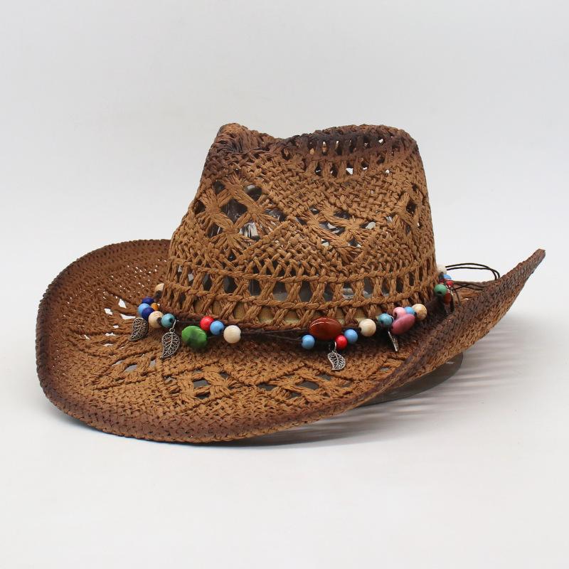 Spring And Summer Retro Colored Stone Denim Straw Hat Men'S And Women'S Hats Travel Shading Casual Versatile Beach