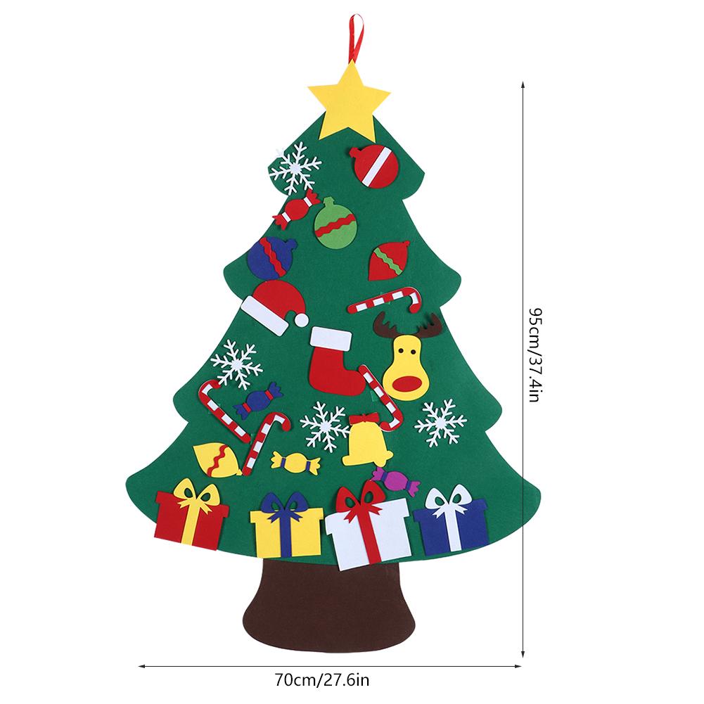 DIY Felt Christmas Tree Set Xmas Decorations Wall Hanging Ornaments Children Gifts Party