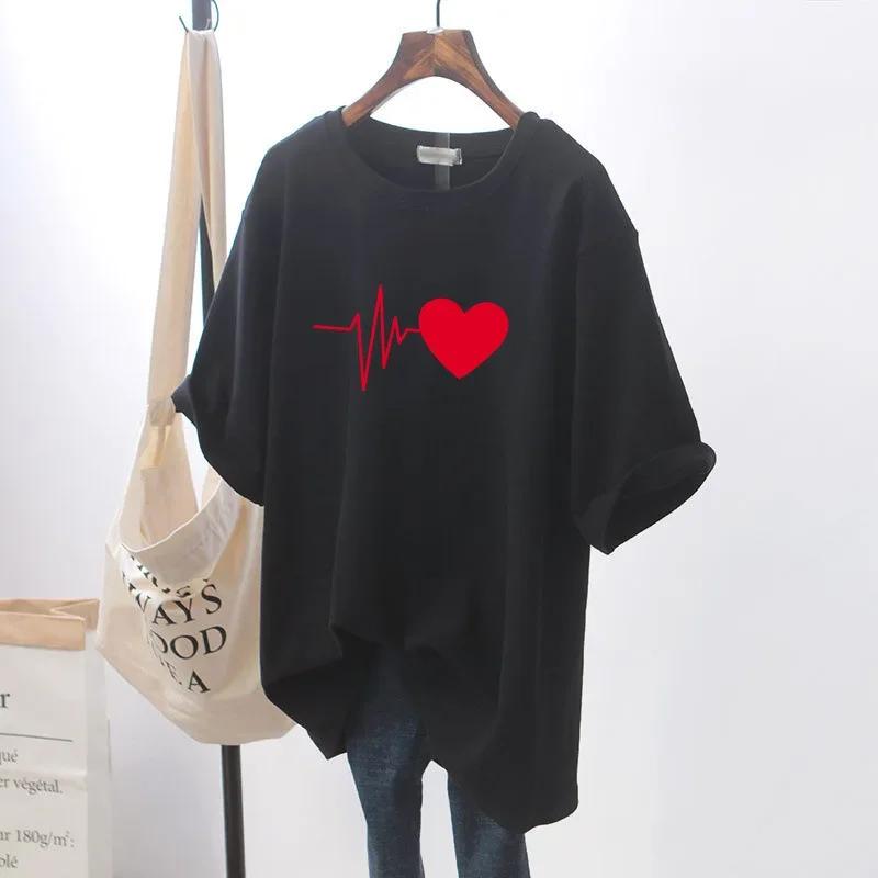 Unisex 2024 Summer New Smile Print Women's Short-sleeved Explosive Loose White T-shirt Top Women T Shirt