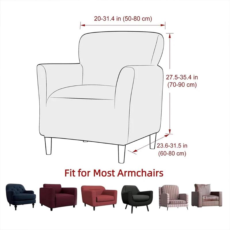 1pc Grid Jacquard Club Chair Cover Stretch Tub Armchair Slipcovers Elastic Single Sofa Couch Covers Living Room Bar Hotel