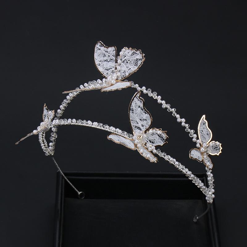 Mori Style Korean Wedding Veil and Butterfly Headband Hair Accessories