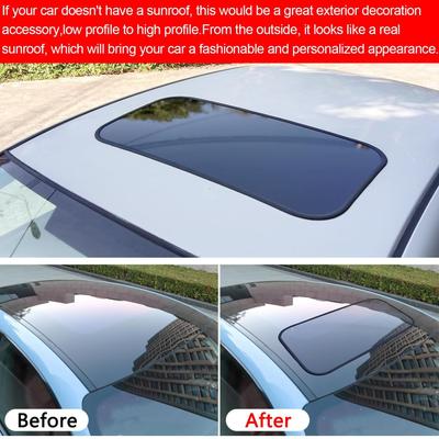 Car Fake Sunroof Modified Sunroof Decoration Car Sun ShadeAuto Sunroof Stickers Decals Heat Resistant Car Decoration 79x38cm