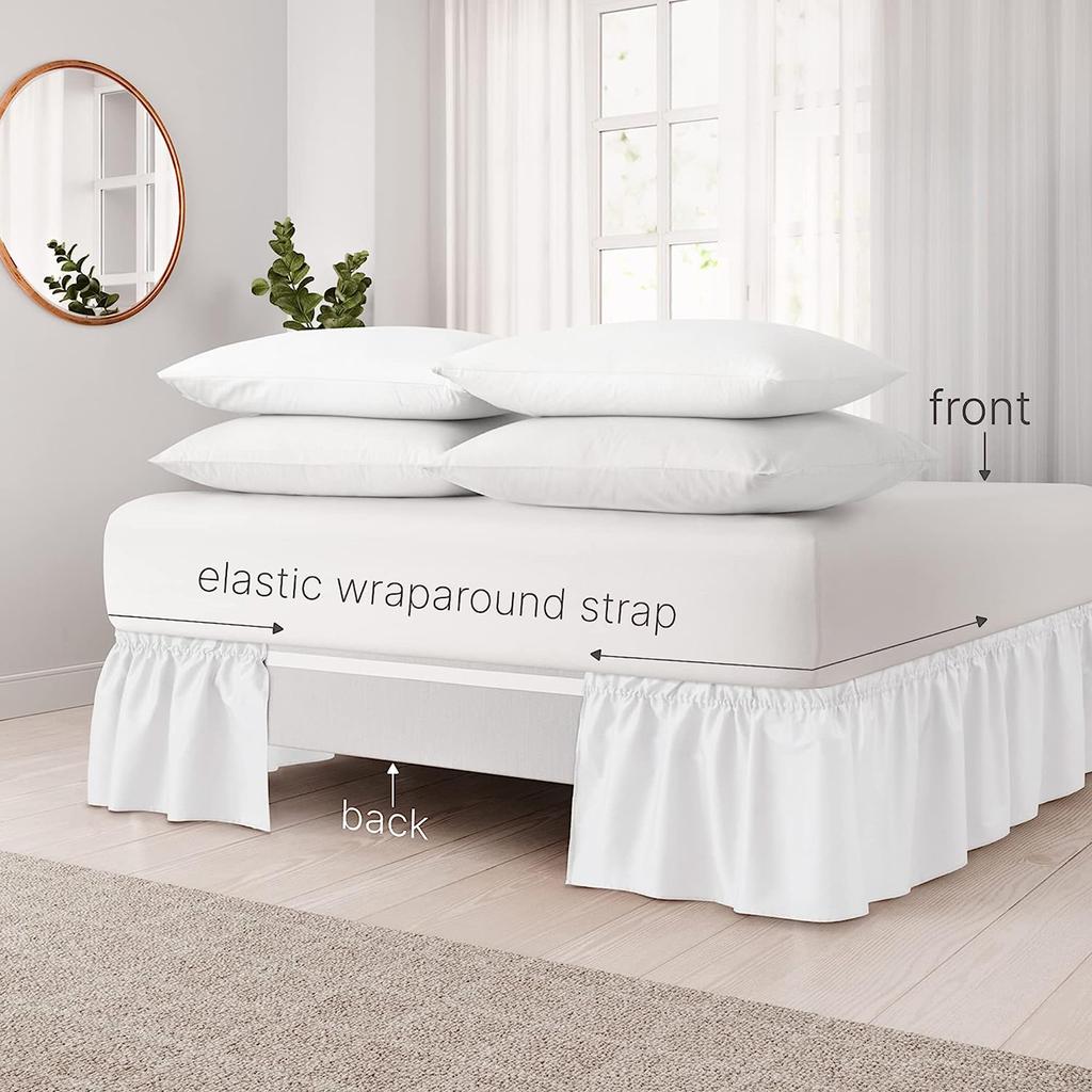Elastic Bed Ruffles Bed Skirt Soft Comfortable Wrap Around Fade Resistant Bed Cover Without Surface Couvre Lit Bed Protector