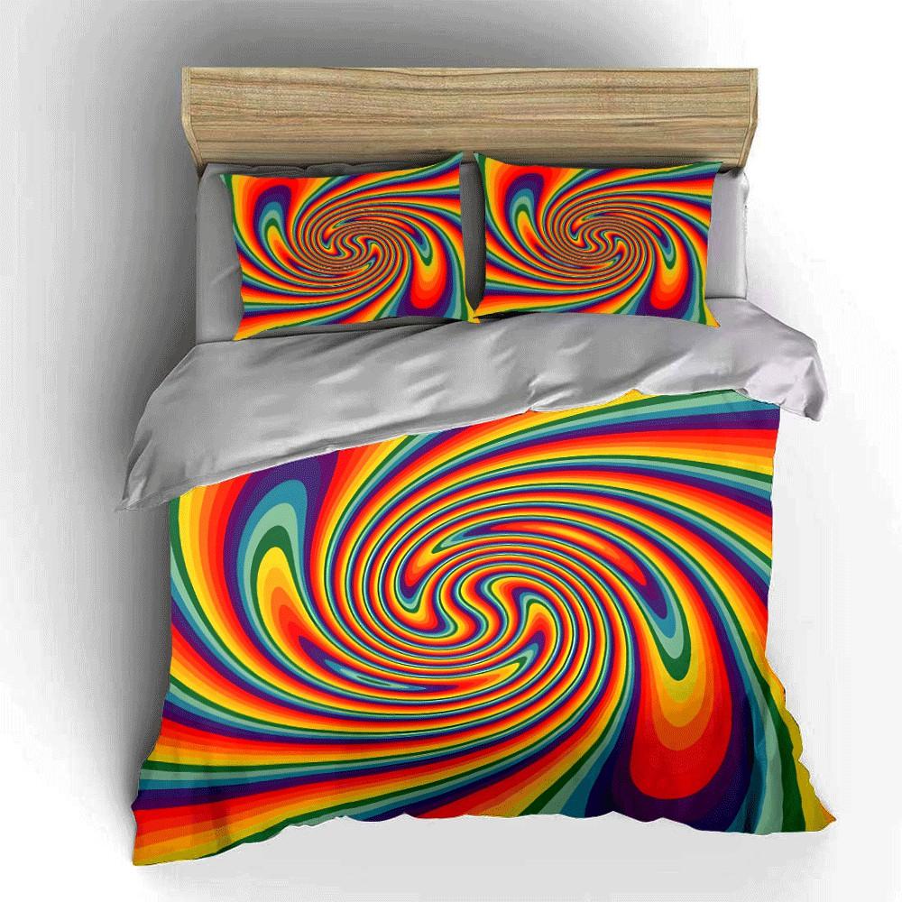 Colorful Swirl Abstract Art Set Exquisite Three-Piece Bedding Set Gift For Kids And Adults