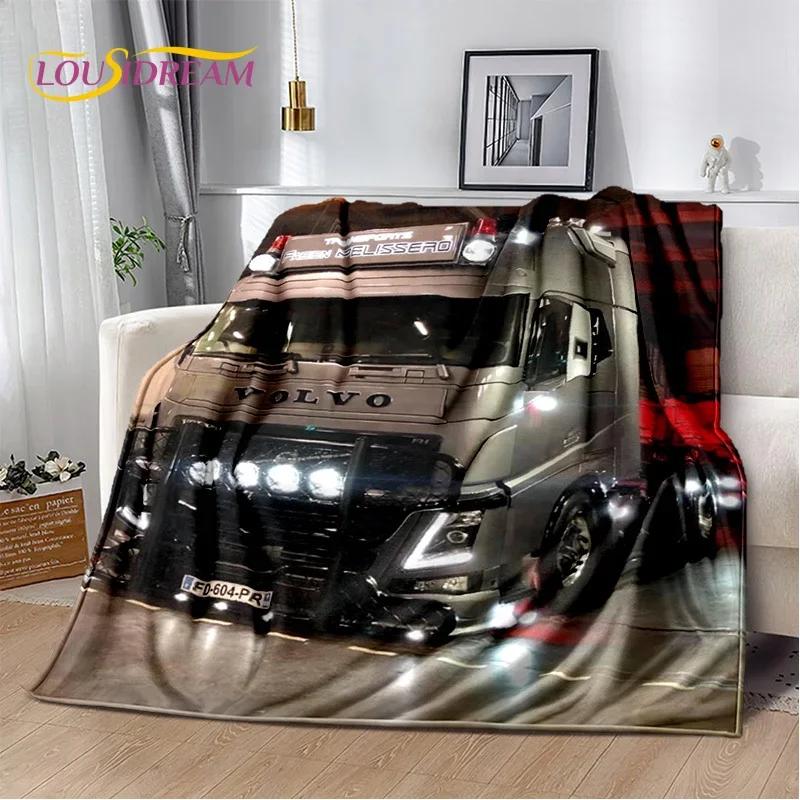 HD Volvo Nákladní Auto 3D Tisk Měkké Flanelové Deky, Přehoz Pohodlná Deka na Piknik Postele Pohovku Domácí Ložnici Dárky