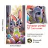 2D Easter Bunny Door Cover, Cute Peeking Rabbits & Eggs Home Decoration