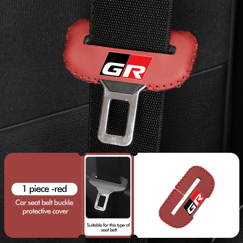 MZD1  For Toyota Car Seat Belt Buckle Plug Leather Car Seat Belt Clip Protective Covers Crown GR Corolla YARIS Auris C-HR Hilux Vios