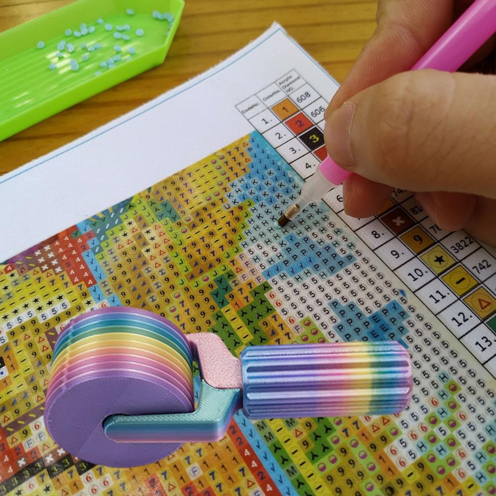 3d Printing Roller Tool Ergonomic Diamond Art Roller for Rhinestone Embroidery Detachable Craft Tool with Easy-grip Handle