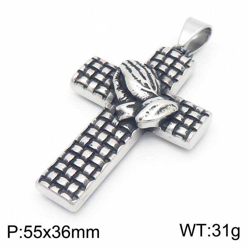 Flying Wings Pendant, Gothic Lion Head Rose Cross Wings Titanium Steel Men'S Pendant