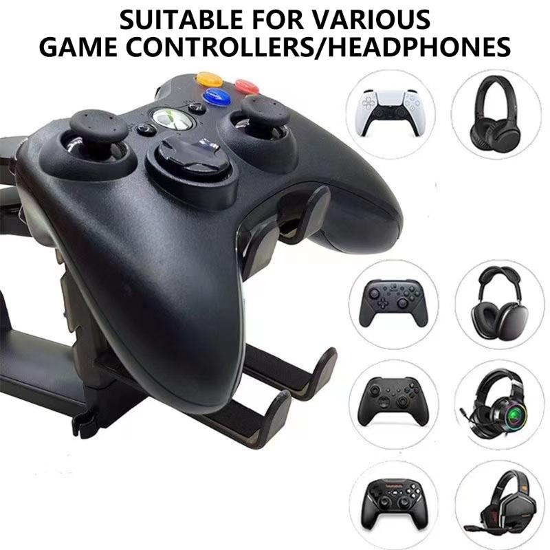 Headphone Hanger Hook, 360 Rotating Clamp On Desk Headsets Holder Space Saving Headphone Mount Controller Mount