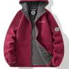 Men Women Fleece Jacket With Hood Warm Winter Thick Polar Outerwear Outdoor Casual Wear