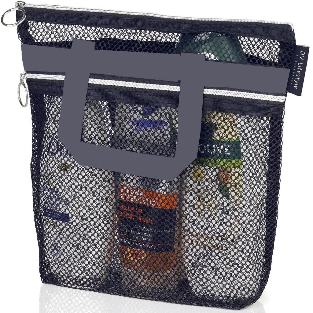 Transparent Portable Mesh Shower & Makeup Organizer Bag