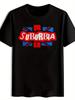 Vintage Rock Band Graphic T-shirt - Black Short Sleeve Round Neck Tee with Retro Music Letter Print