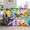 Cartoon Pokemon Flannel Throw Blanket Children and Adults Gift Fashion Cute Pikachu Fluffy Blanket for Bed Sofa Travel Camping