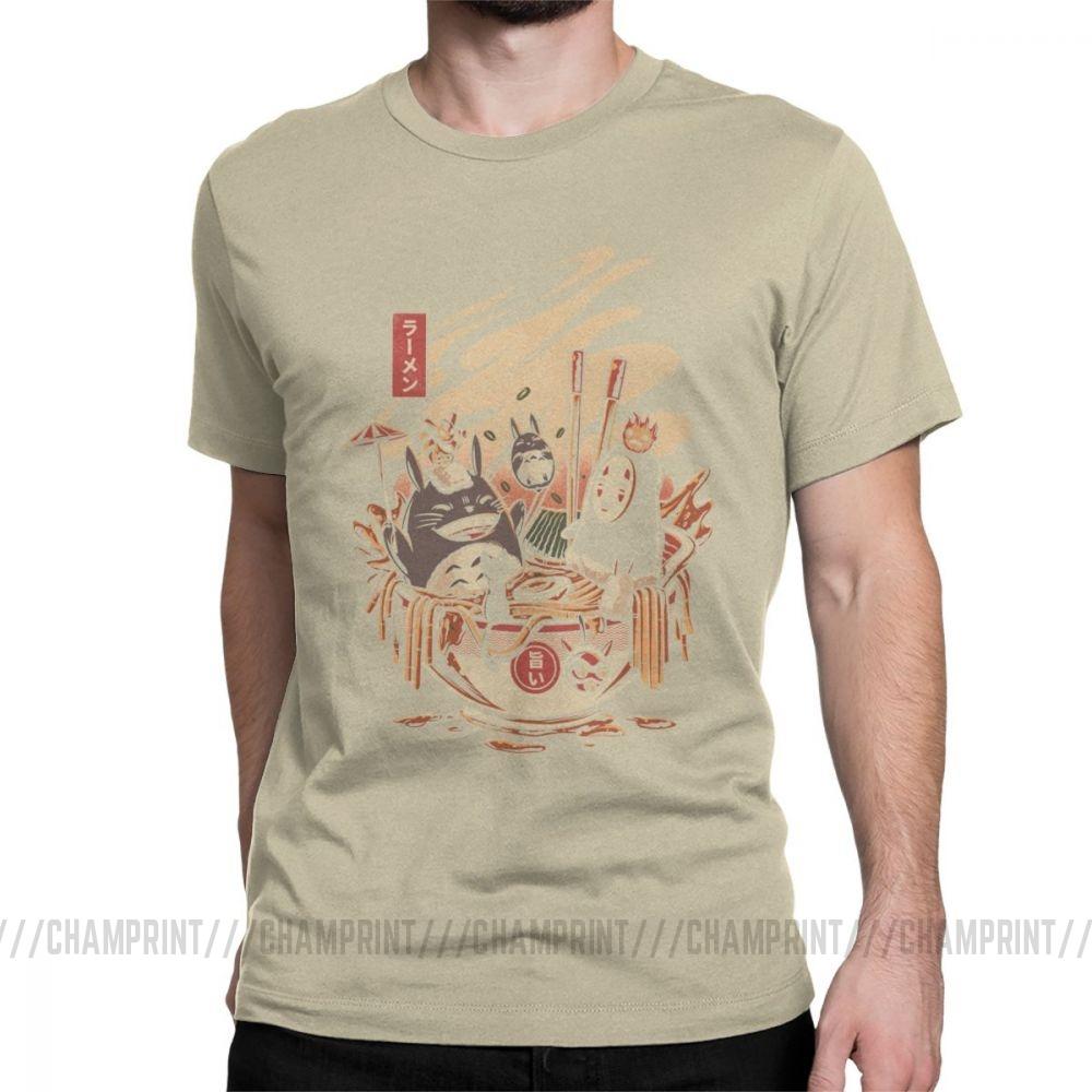 Ramen Pool Party T Shirt For Men Japanese Harajuku Miyazaki Hayao Totoro T Shirts Novelty Pure