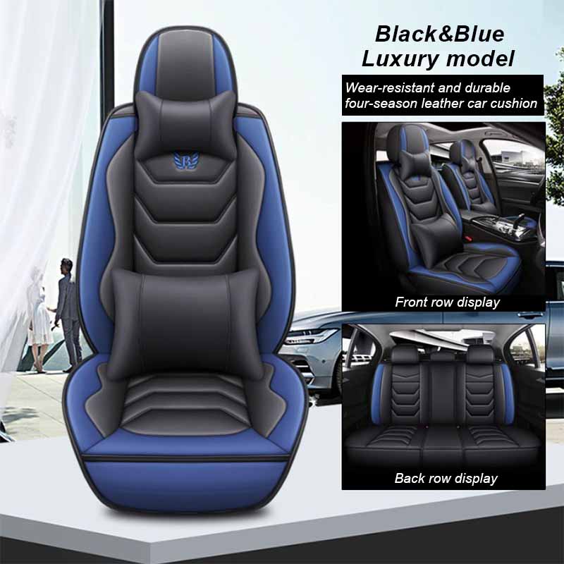 Universal Leather Car Seat Cover 5-seater Full Set of Car Seats for Most Honda Toyota Chevrolet Ford Nissan Cars, Trucks, SUVs.