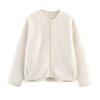 European and American style, new women's clothing, fashionable and casual spring round neck zipper fleece cardigan jacket