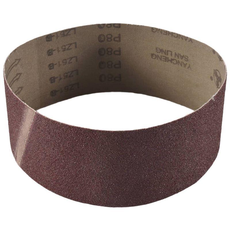 A84X-3X21 Inches(75X533mm) Aluminum Oxide Sanding Belt 15 Pack Sanding Belts ( 80 120 180 240 400 Grits) For Belt Sander