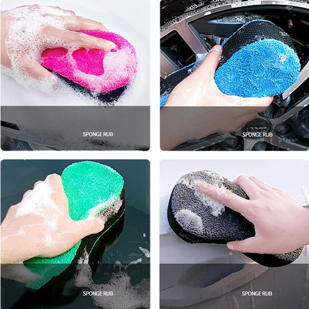 Car Cleaning Sponge 2X Multi-Functional Cleaning Sponge Car Wash Sponge Double-sided Household Cleaning Sponges For Home Kitchen