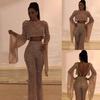 Zomer Nieuwe Europese En Amerikaanse Dameskleding Sexy Lange Mouwen Halter Jumpsuit Taille Top Broek