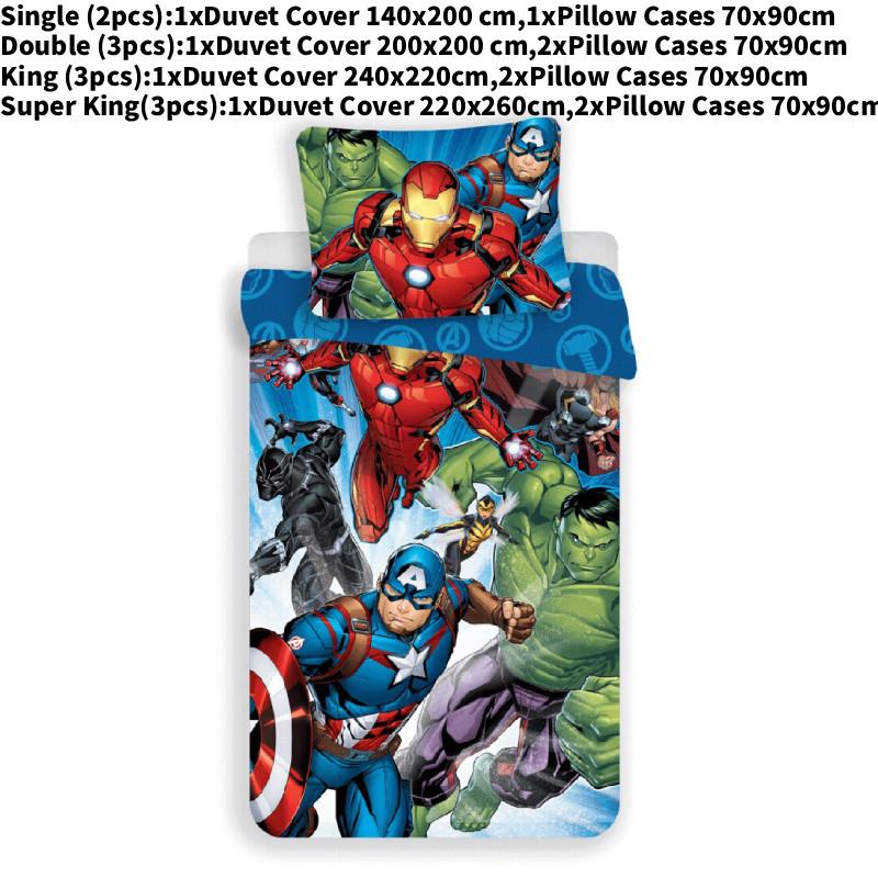 

Пододеяльник и наволочки с принтом Marvel Avengers, подходят для детской спальни 200x200cm