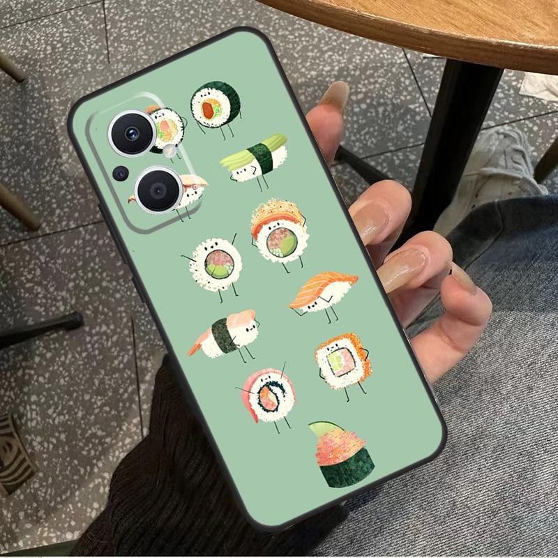 Kawaii Sushi Crowd For OPPO Reno 10 11 12 13 14 Pro 7 8 Lite 8T 11F 12F 13F 14F OPPO Find X8 X9 X5 X6 Pro Case