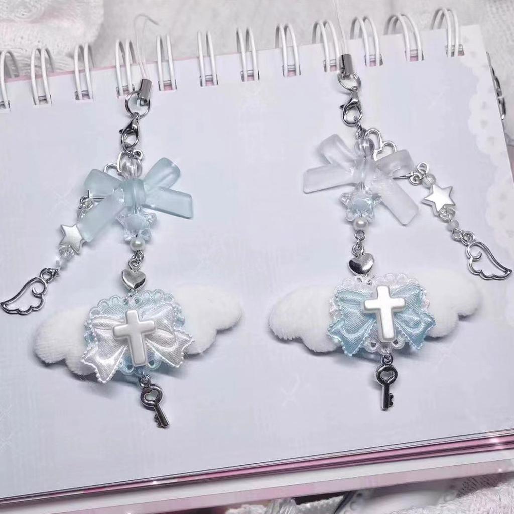 Niedlicher Rosa Flügel Handyanhänger Stilvolle Acryl Handykette Kordel Einzigartiges Geschenk Geeignet für verschiedene Anlässe