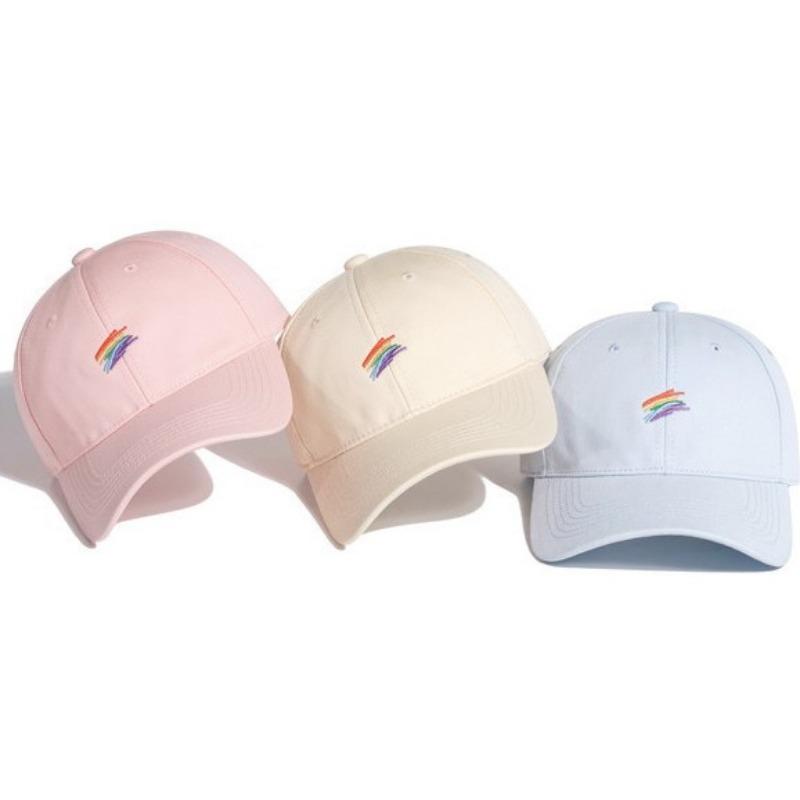 Yellow Baseball Cap Women's Color Lines Fashion Soft Top Bent Hat Green Couple Street Fashion Cap