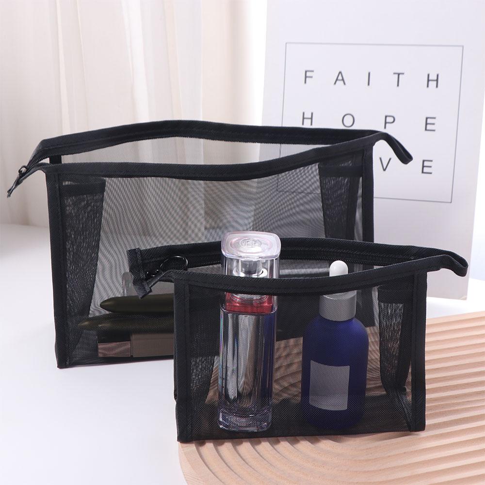 Zipper Mesh Makeup Bag Casual Storage Toiletry Bag Portable Transparent Cosmetic Bag  Wash