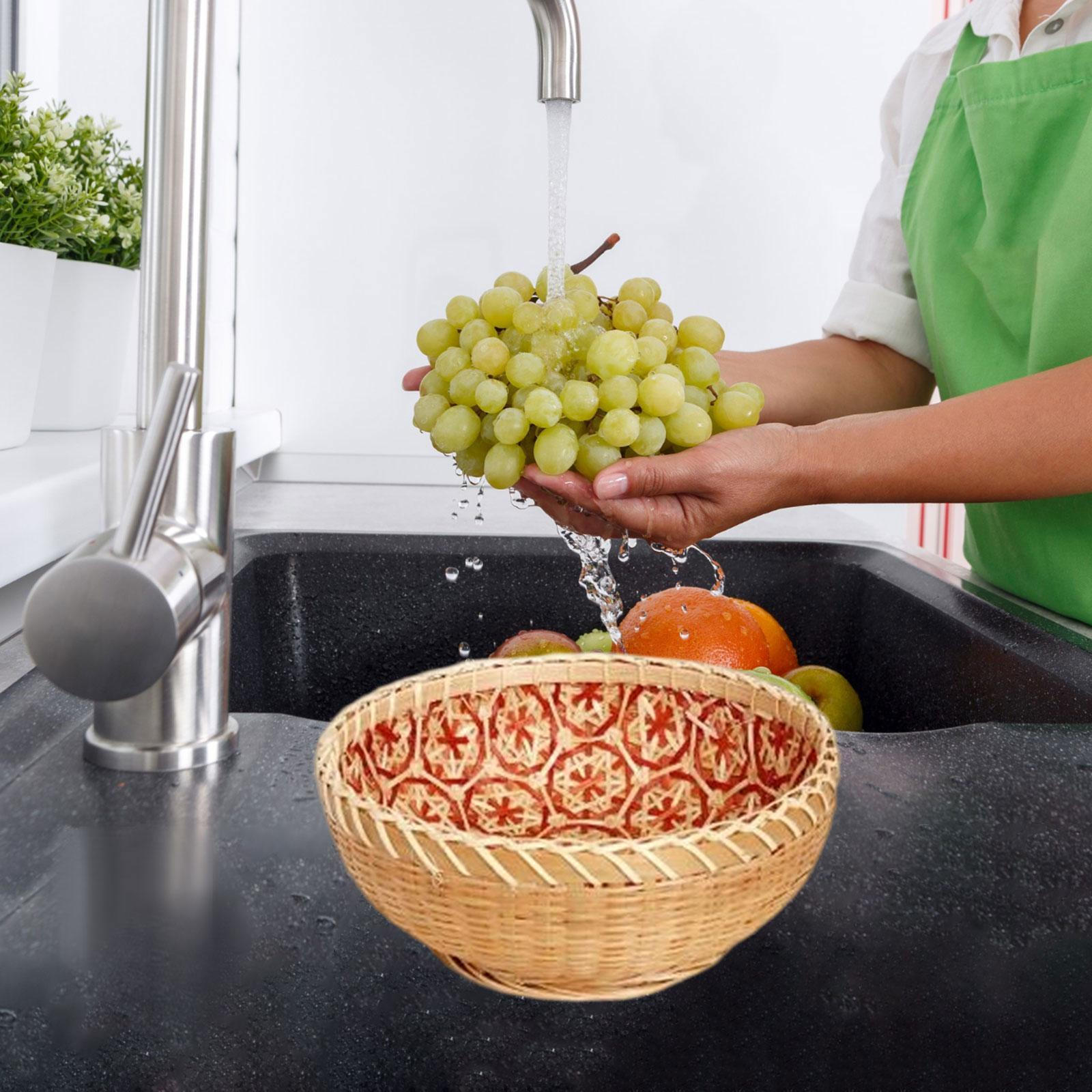 

Плетеная хлебная корзина для подачи еды, настольный декор, круглый органайзер, чаша для хранения ключей S