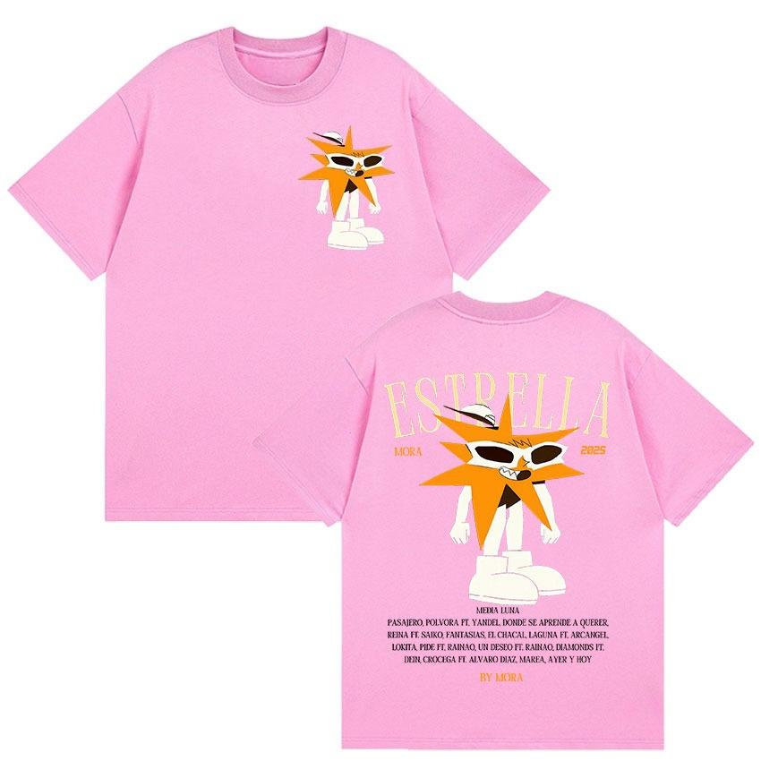 Rapper MORA Tour 2025 Merch Tričko Pánské Dámské Vintage Vysoce Kvalitní Módní Trička Hip Hopové Oblečení Oversized Bavlněné Tričko