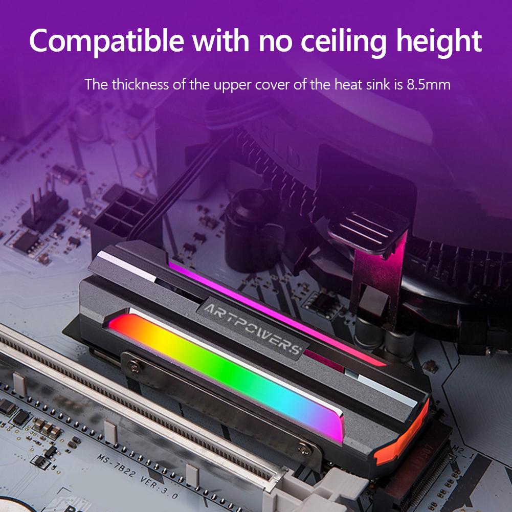 M.2 SSD Heatsink Cooler Aluminum Alloy Sheet ARGB M.2 2280 NVME Solid State Hard Drive Heat Dissipation Radiator Cooling Body