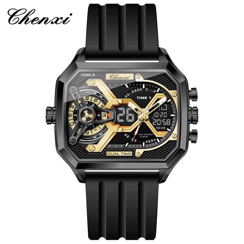 CHENXI Men s Wristwatch New Large Dial Digital Watch Dual Display Fashion Multifunctional Sports Watch Waterproof Male Watches