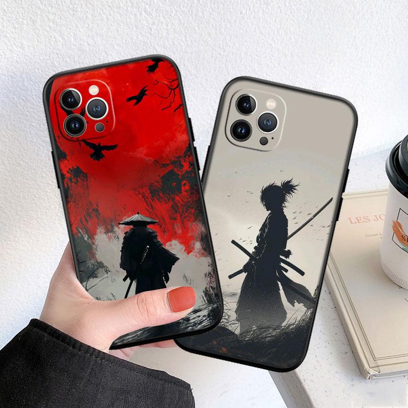 LO55 Masque de Samouraï Japonais Coque Souple pour Téléphone pour OPPO A3 Pro A72 A74 A76 A77 A77S A78 A79 A94 A95 A18 A40M A58
