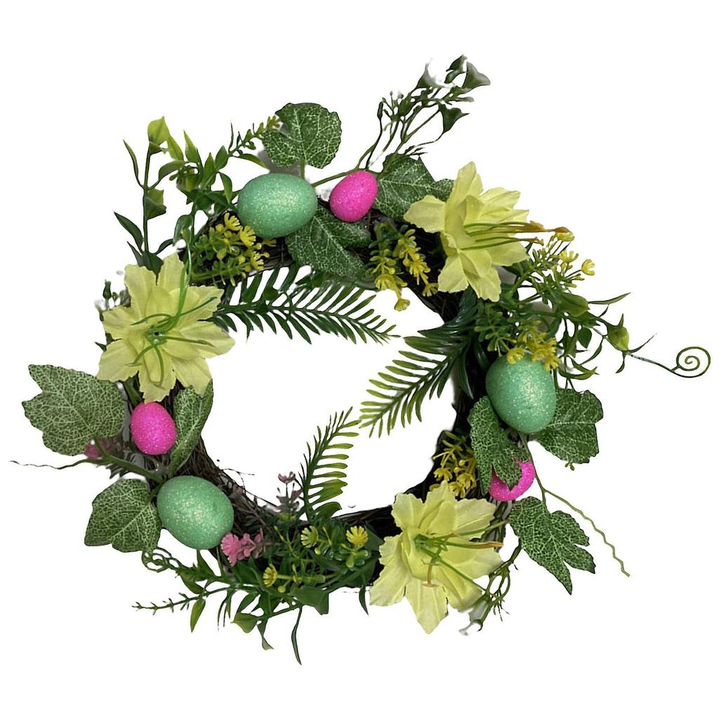 Easter Wreath Door Flower Wreath Hanging Wreath for Easter Window Decoration