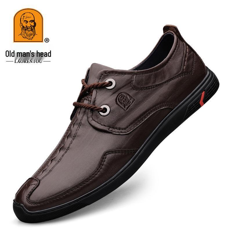 Men s Casual Leather Slip-On Shoes: Breathable, Anti-Slip, Soft Sole Cowhide 46