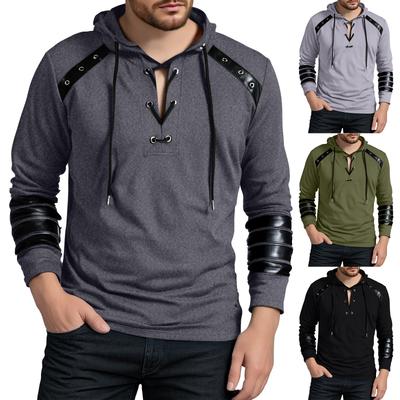 Men's Hooded Sports Casual Loose Casual Sweatshirt Splicing