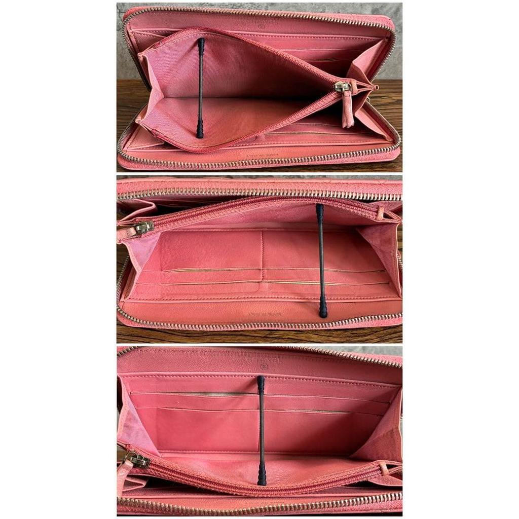 Used CHANEL Matelass Round Zip Long Wallet Pink