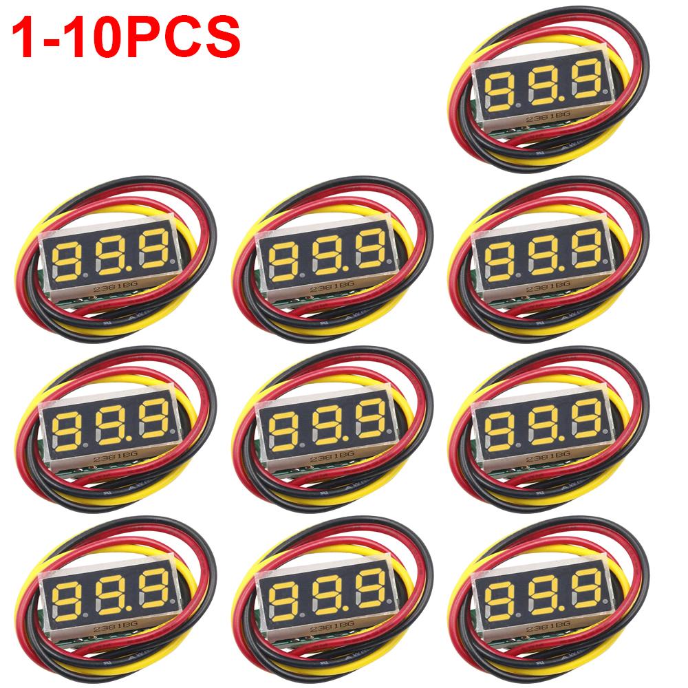 1-10pcs 0.28 Inch 3 Wires Digital Voltage Meter DC 0-100V Digital Voltmeter Voltage Tester Meter LED Screen Meter Panel Tester