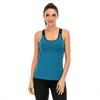 New fake two-piece yoga vest, hollow back fitness clothes, breathable and quick-drying sports top, women's shock-proof and anti-sagging.