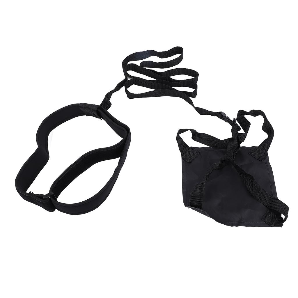 Swim Parachute Professional Safe Portable Swimming Resistance Training Belt Set for Kids Adults 20cm / 7.9in Black