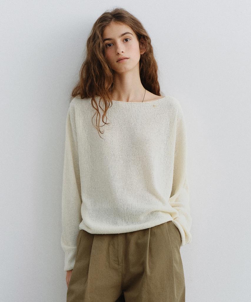 Yulago Pearl Button Boatneck Knit