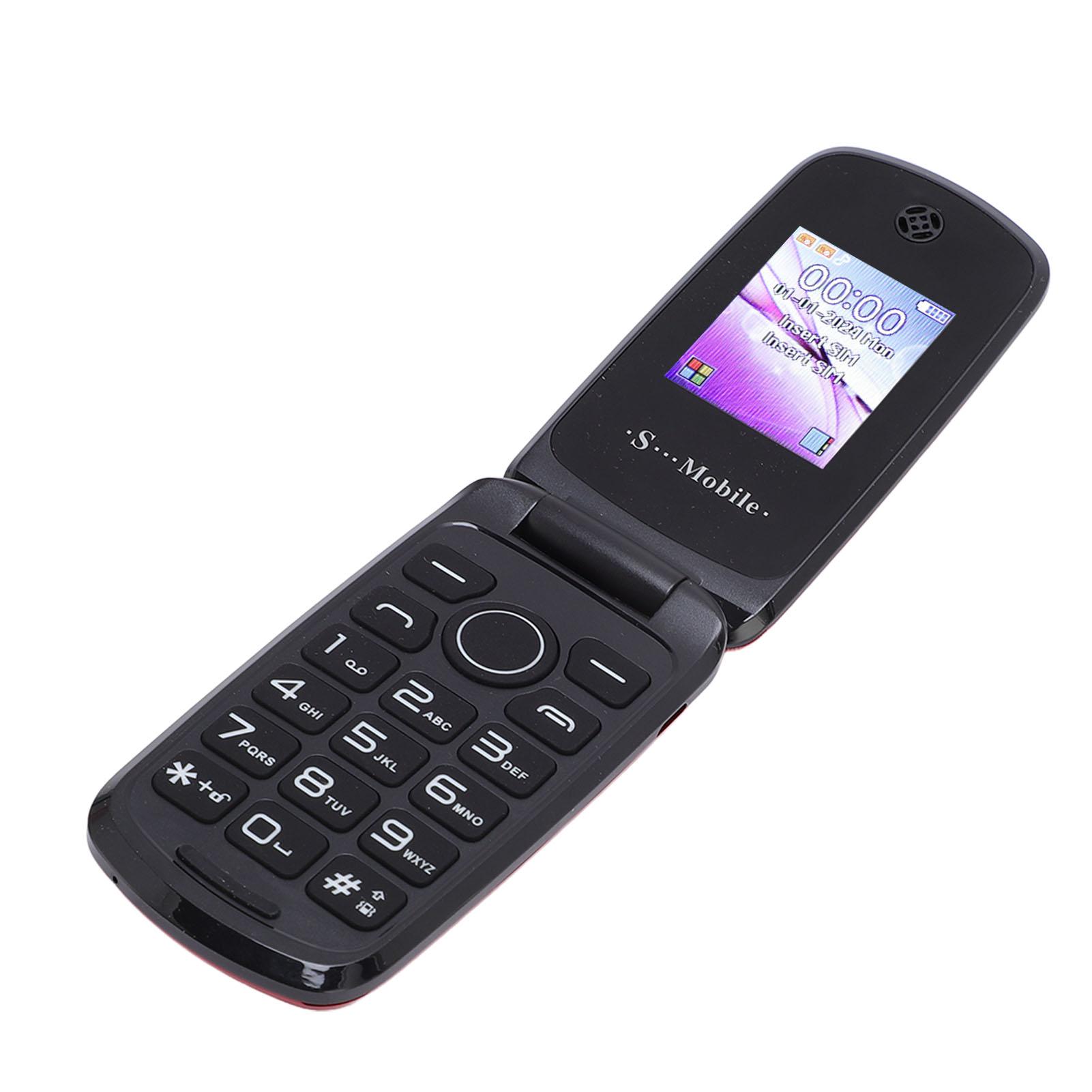 

2G раскладной телефон для пожилых людей с двумя картами, двойной клавиатурой в режиме ожидания, аккумулятором 1200 мАч, поддержкой музыки BT красный