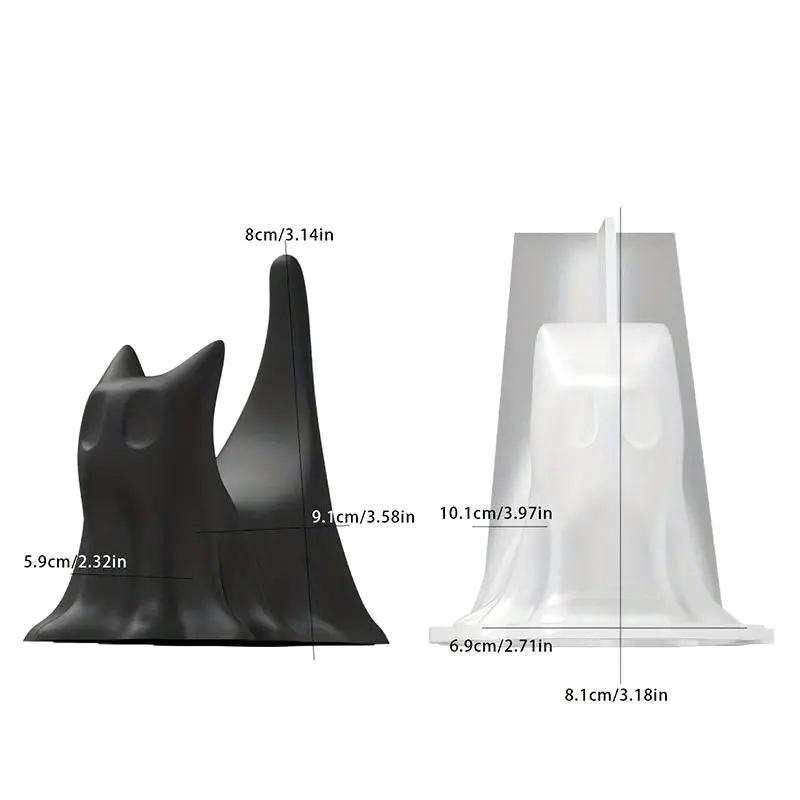 

Хэллоуин Привидение Кошка Фигурка Силиконовая Форма Сделай Сам Свеча Ароматерапия Гипсовые Смоляные Формы Декор с Привидениями Украшения на Хэллоуин