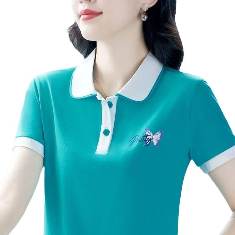 Dámské letní tričko s krátkým rukávem: Omlazující, Zeštíhlující, Šik potisk, Všestranný design pro ženy středního věku