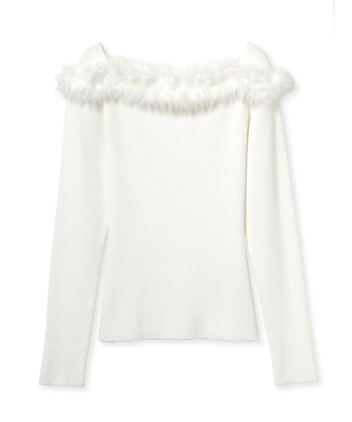 Selford Feather Frill Rib Knit Pullover CWNT245020 IVR Women's